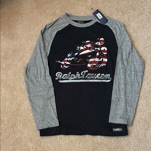 Ralph Lauren Gray and Black Long Sleeve Tee